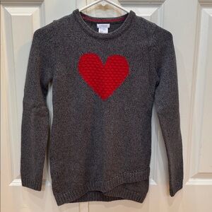 Tahari Gray Knit Sweater with Red Trim SIZE L 10/12